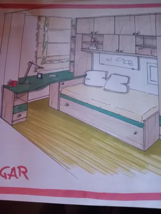 Habitación juvenil roble