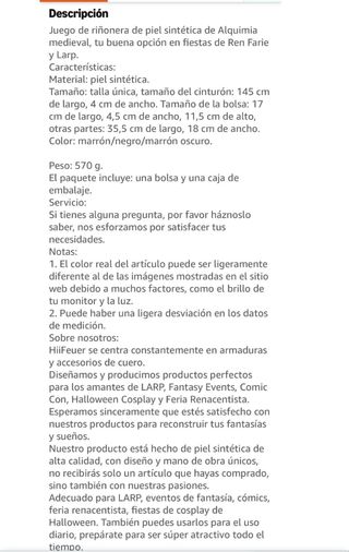 Medieval Cinturón de cuero de imitación Set