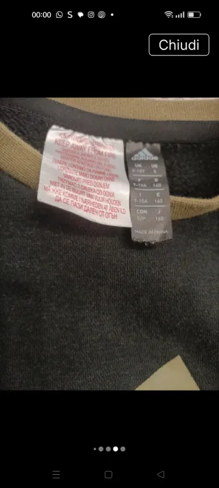 Felpa Adidas bambino 9-10 anni originale