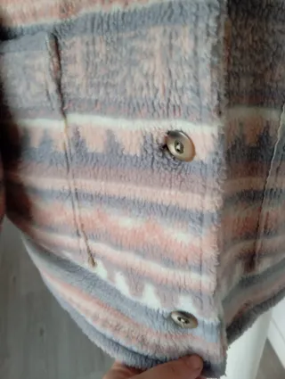 Abrigo Vintage Gris y Rosa