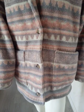 Abrigo Vintage Gris y Rosa