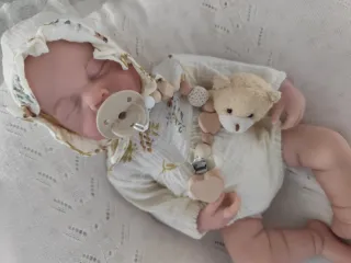 Muñeco bebé reborn silicona 45 cm