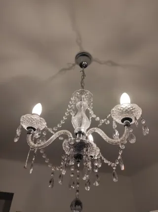 Lámpara de araña de cristal 3 brazos