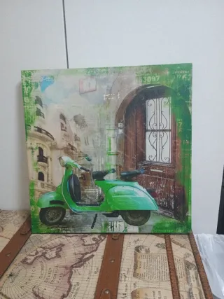 Set 3 Cuadros Decorativos Motos y Bus