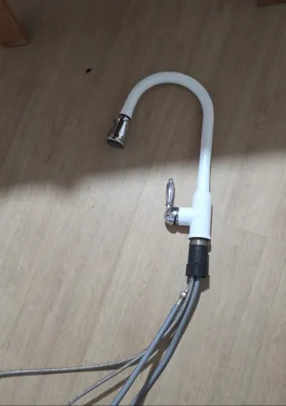 Grifo Cocina Monomando Blanco y Cromado