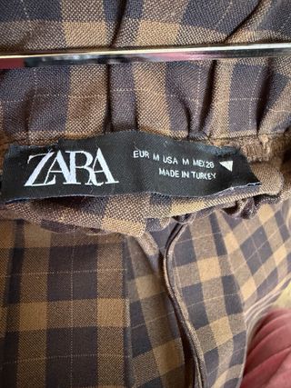 Falda Zara cuadros marrón