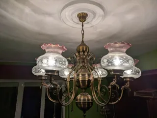 Lámpara Vintage Clásica Oro Cristal