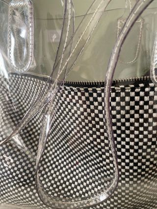 Borsa trasparente con pochette interna