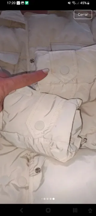 Chaqueta acolchada mujer en tono blanco roto(crema