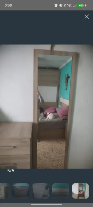 Espejo de pie madera y cristal