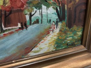 Antiguo cuadro con marco dorado