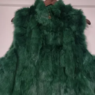 Chaleco pelo natural verde talla única