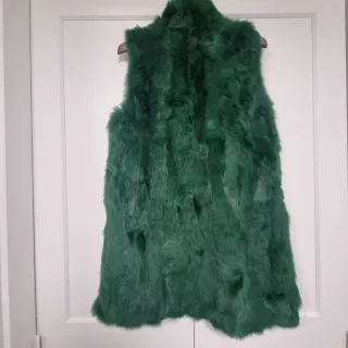 Chaleco pelo natural verde talla única