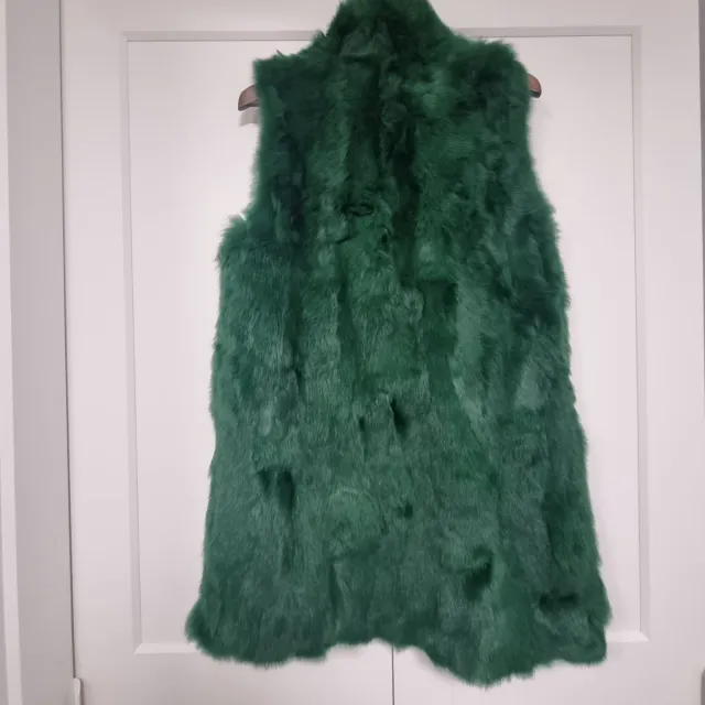 Chaleco pelo natural verde talla única