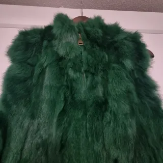 Chaleco pelo natural verde talla única