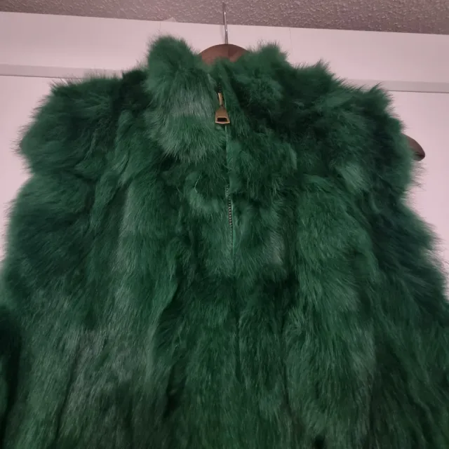 Chaleco pelo natural verde talla única