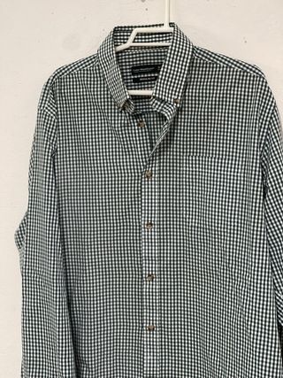 Camisa cuadros verde y blanco Regular Fit M 38