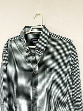 Camisa cuadros verde y blanco Regular Fit M 38