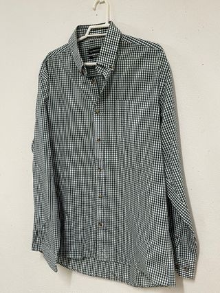 Camisa cuadros verde y blanco Regular Fit M 38
