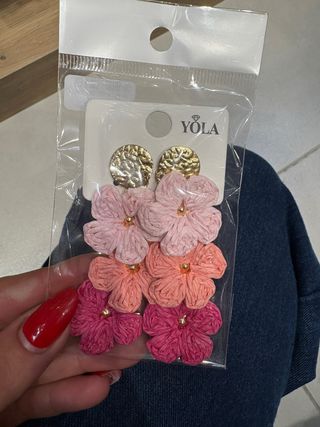 Orecchini YOLA fiori rosa e fucsia