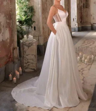 Vestido de Novia Talla L Satén