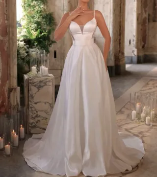 Vestido de Novia Talla L Satén