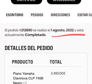 Piano Yamaha CLP 745 (En Garantía)