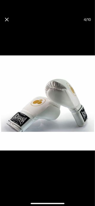Guantes Boxeo Boxiana Blanco Dorado