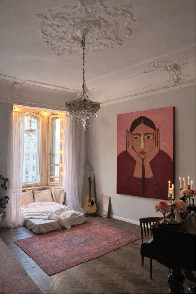 Cuadro moderno figurativo acrílico «Aquí y ahora»