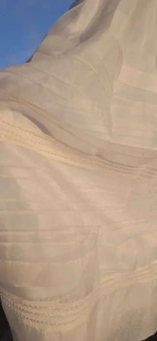 Vestido de comunión niña blanco roto organza y sed