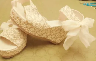 Sandalias crochet con lazo