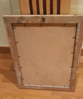 Cuadro Antiguo religioso ángel niños