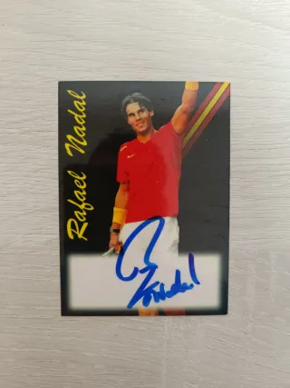 ✍️Autógrafo Rafa Nadal, cromo firmado.