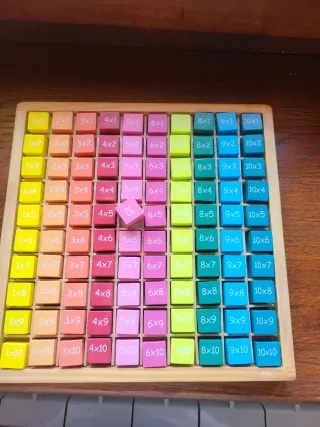 Tabla de multiplicar de madera para niños