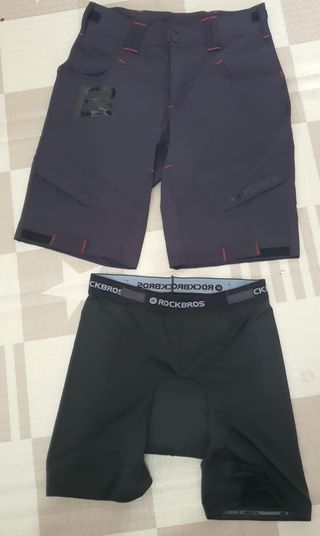 ROCKBROS Pantalones Ciclismo 2 en 1 con Badana 4D