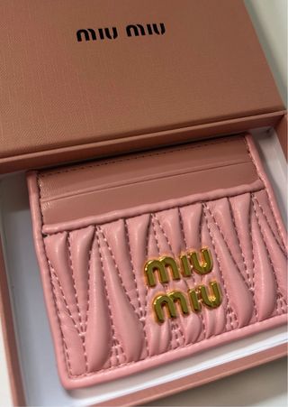 Portacartellini rosa Miu Miu