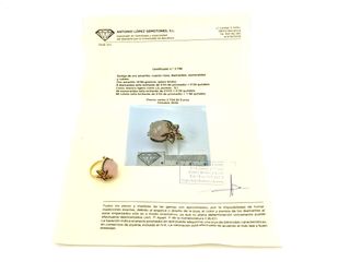 sortija oro 18k con piedra con diamante,esmeralda,rubi