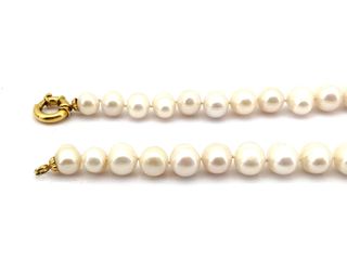 collar oro 18k con piedra con perla 21cm