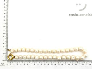 collar oro 18k con piedra con perla 21cm