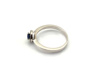 sortija oro 18k con piedra con diamante,zafiro