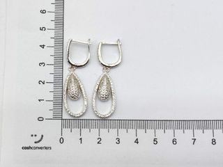pendientes plata 925mm con piedra con circonita