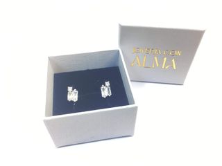 pendientes plata 925mm con piedra con circonita