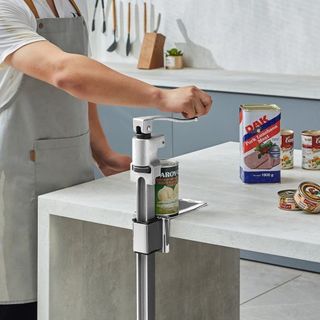 Abrelatas Manual, Abrelatas de Mesa Comercial para Latas Grandes, Abrelatas Pesado con Base, Abrelatas Industrial de Altura Ajustable para Latas de hasta 15.7" de Alto, para Restaurante Hotel Bar