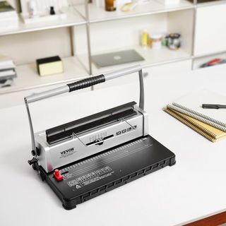 Máquina de Encuadernación Espiral de Bobina, Fabricante de Libros Manual 34-Holes Encuadernación 120 Hojas, Encuadernadora con Espinas de Encuadernación de Bobina Ajustables de 3/16" - 9/16" y Mar...