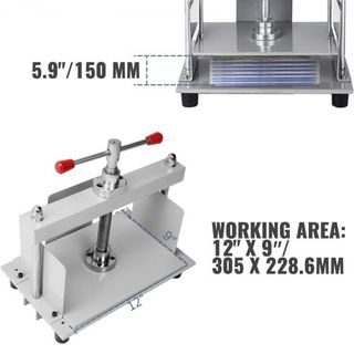 Máquina Manual de Prensa de Papel, 12x8.6 pulgadas para A4 Máquina de Aplanado de Papeles, Máquina Manual de Prensa de Papel de Marco de Acero de 10 cm de Grosor, Prensa de Libros de Fabricación d...