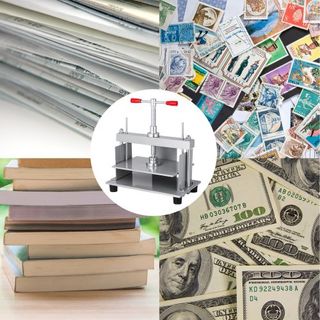 Máquina Manual de Prensa de Papel, 12x8.6 pulgadas para A4 Máquina de Aplanado de Papeles, Máquina Manual de Prensa de Papel de Marco de Acero de 10 cm de Grosor, Prensa de Libros de Fabricación d...