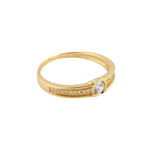 anillo oro 18k con piedra con circonita t. 15 (17,52 mm)