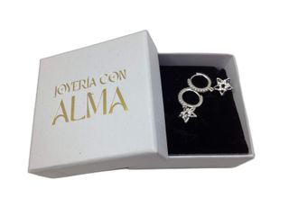 argollas plata 925mm con piedra con circonita