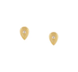 pendientes oro 18k con piedra con circonita