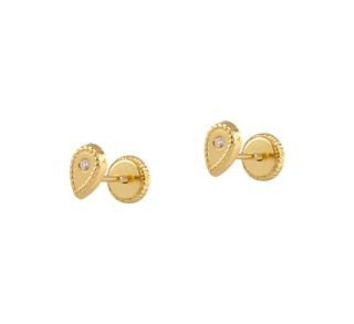pendientes oro 18k con piedra con circonita